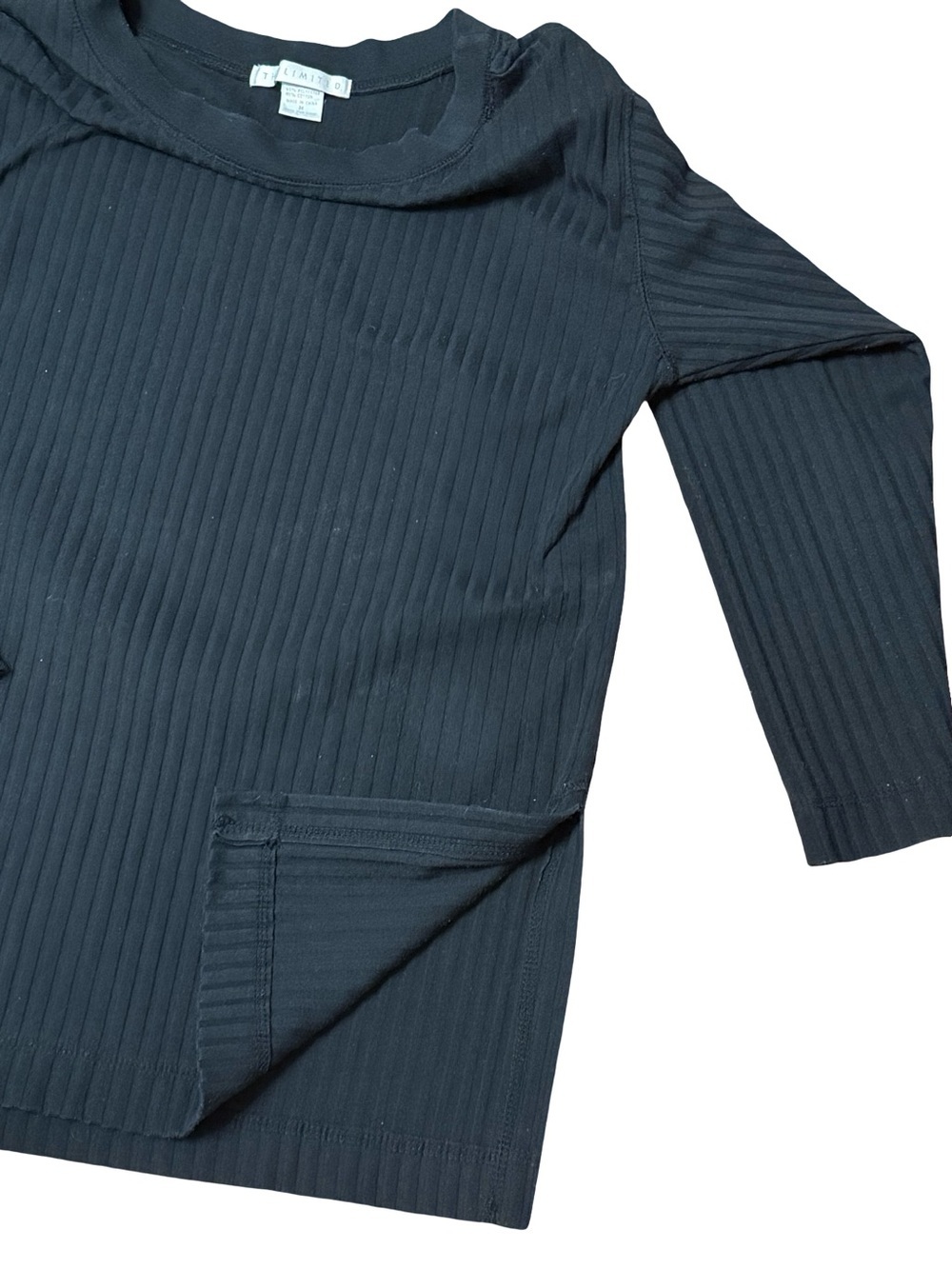 The Limited Black Ribbed Long-Sleeve Tee - Picture 3 of 6
